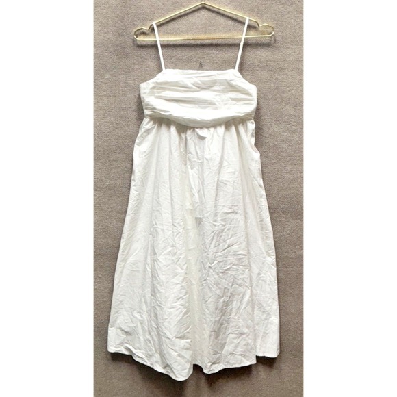 Petal & Pup Dresses & Skirts - Petal & Pup Women's Alice Bow Back Midi Dress Womens Medium White Poplin NEW NWT